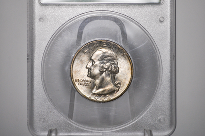 PCGS Rattler 1942 Washington Quarter MS65 - 1980's PCGS Holder - 1942 Quarter MS65 (Copy)