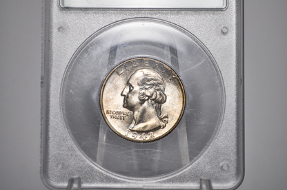 PCGS Rattler 1942 Washington Quarter MS65 - 1980's PCGS Holder - 1942 Quarter MS65 (Copy)