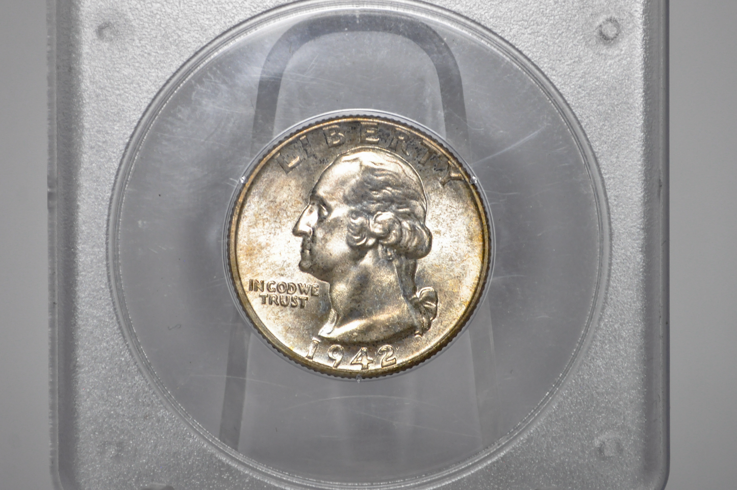 PCGS Rattler 1942 Washington Quarter MS65 - 1980's PCGS Holder - 1942 Quarter MS65 (Copy)