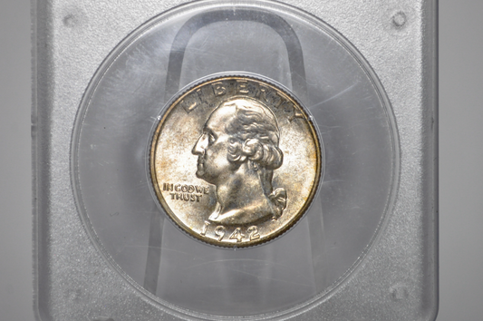 PCGS Rattler 1942 Washington Quarter MS65 - 1980's PCGS Holder - 1942 Quarter MS65 (Copy)