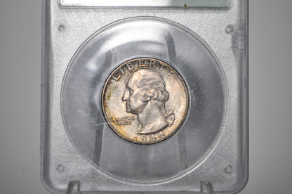 PCGS Rattler 1944 Washington Quarter MS65 - 1980's PCGS Holder - 1944 Quarter MS65