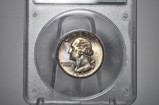 PCGS Rattler 1951 Washington Quarter MS65 - 1980's PCGS Holder - 1951 Quarter MS65