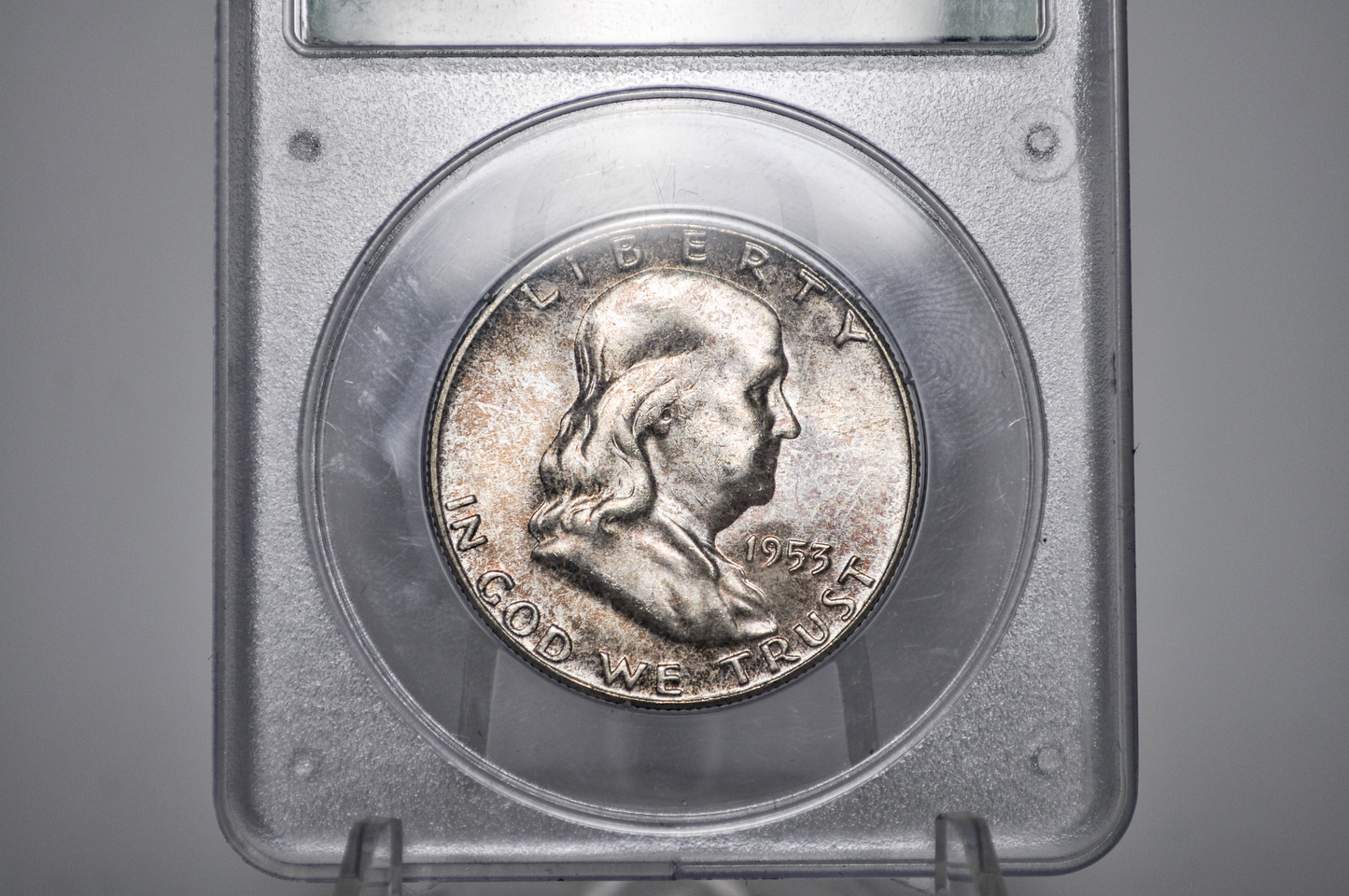 PCGS Rattler 1953 Franklin Half MS65 - 1980's PCGS Holder - 1953 Half Dollar PCGS Certified