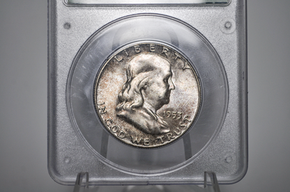 PCGS Rattler 1953 Franklin Half MS65 - 1980's PCGS Holder - 1953 Half Dollar PCGS Certified