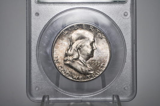 PCGS Rattler 1953 Franklin Half MS65 - 1980's PCGS Holder - 1953 Half Dollar PCGS Certified