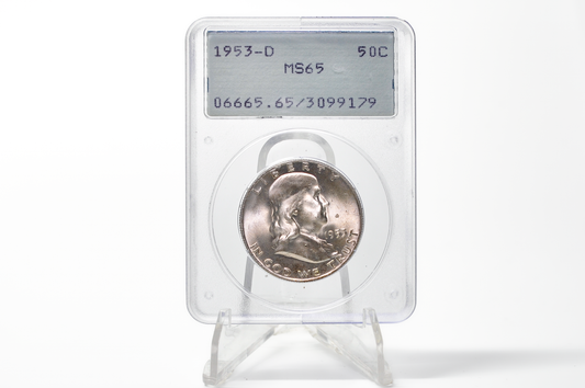 PCGS Rattler 1953-D Franklin Half MS65 - 1980's PCGS Holder - 1953D Half Dollar PCGS Certified