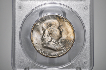 PCGS Rattler 1953-S Franklin Half MS65 - 1980's PCGS Holder - 1953S Half Dollar PCGS Certified