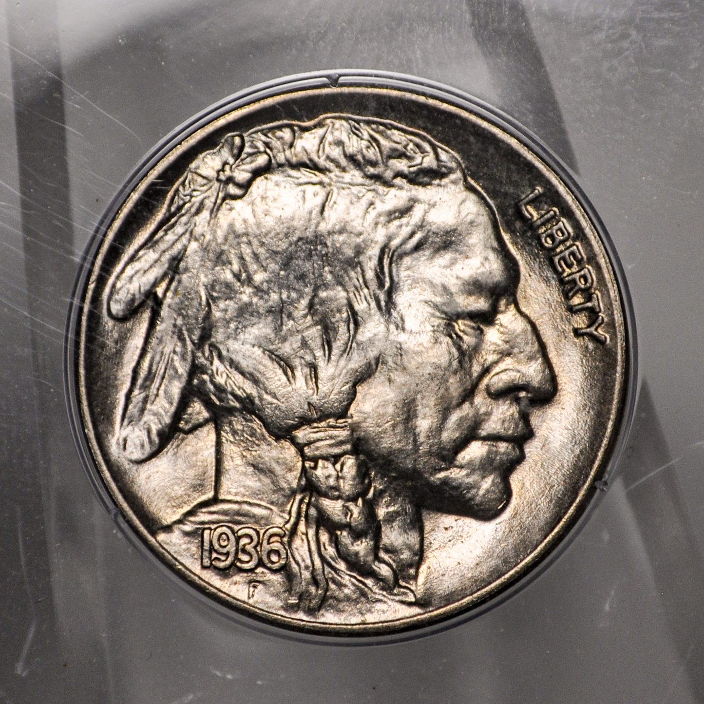 PCGS Rattler 1936 Buffalo Nickel MS65 - 1980's PCGS Holder - 1936 Nickel PCGS Certified