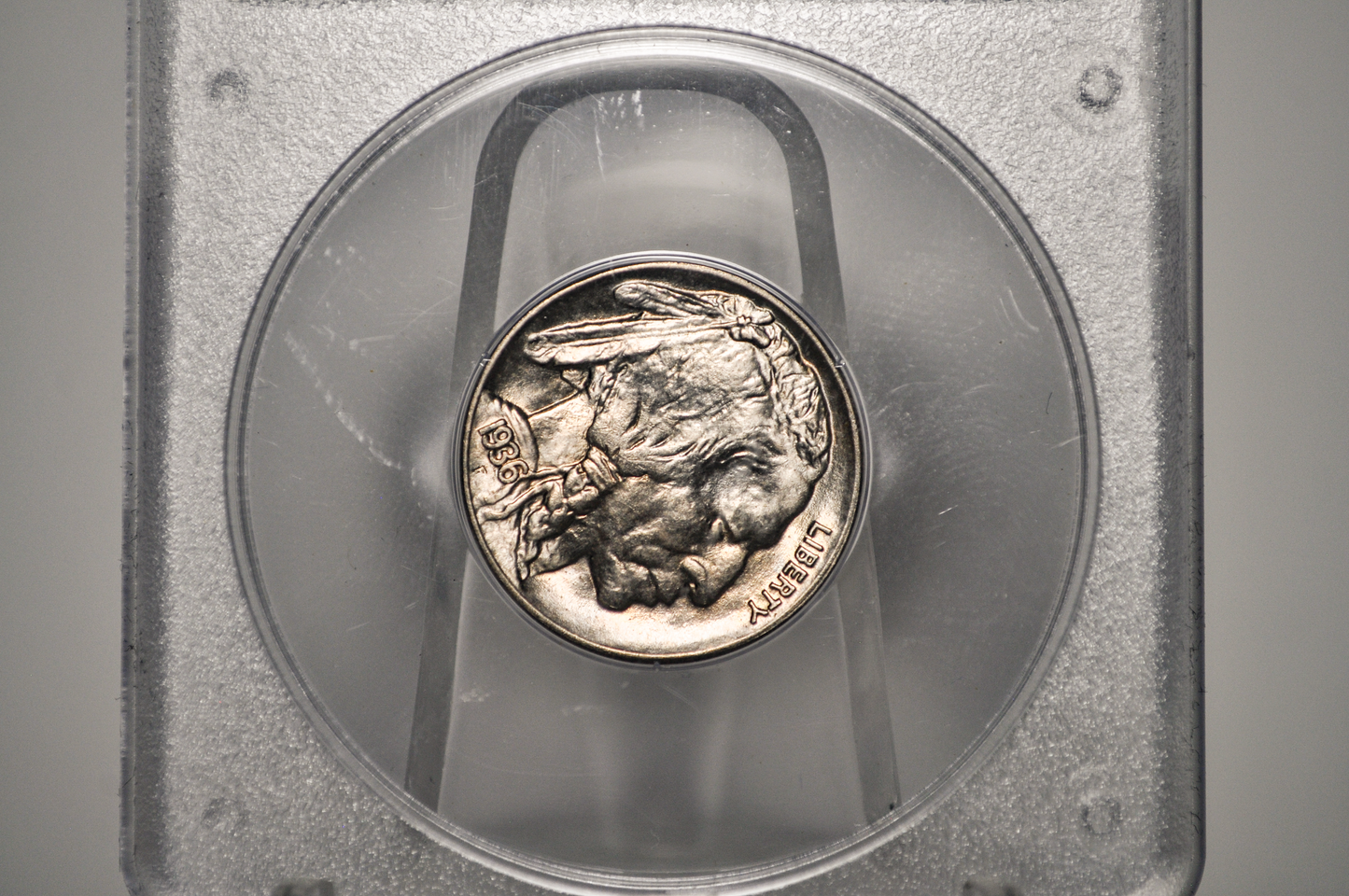PCGS Rattler 1936 Buffalo Nickel MS65 - 1980's PCGS Holder - 1936 Nickel PCGS Certified