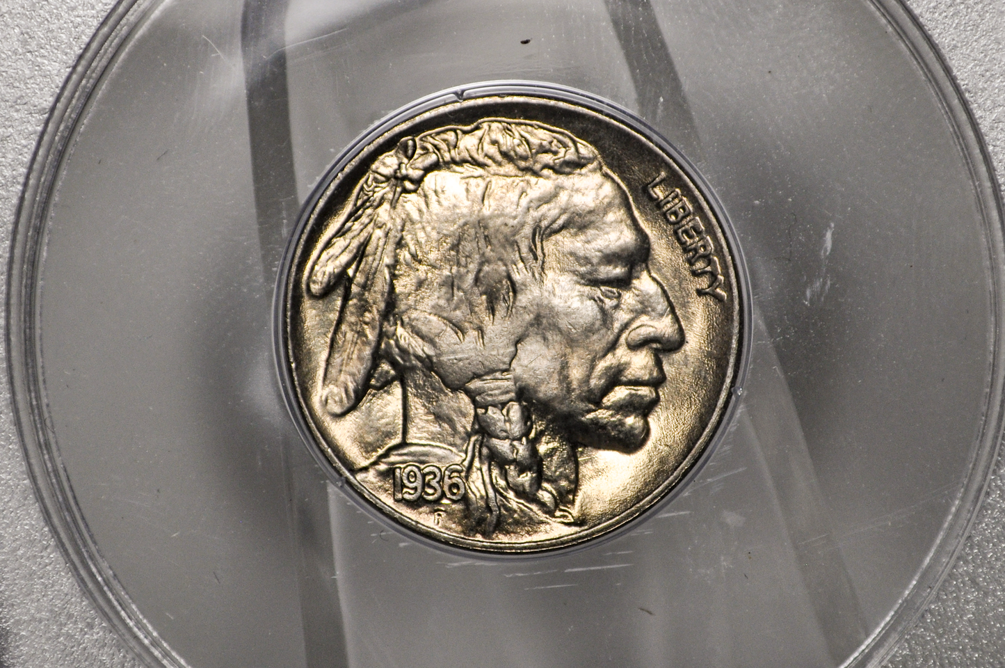 PCGS Rattler 1936 Buffalo Nickel MS65 - 1980's PCGS Holder - 1936 Nickel PCGS Certified