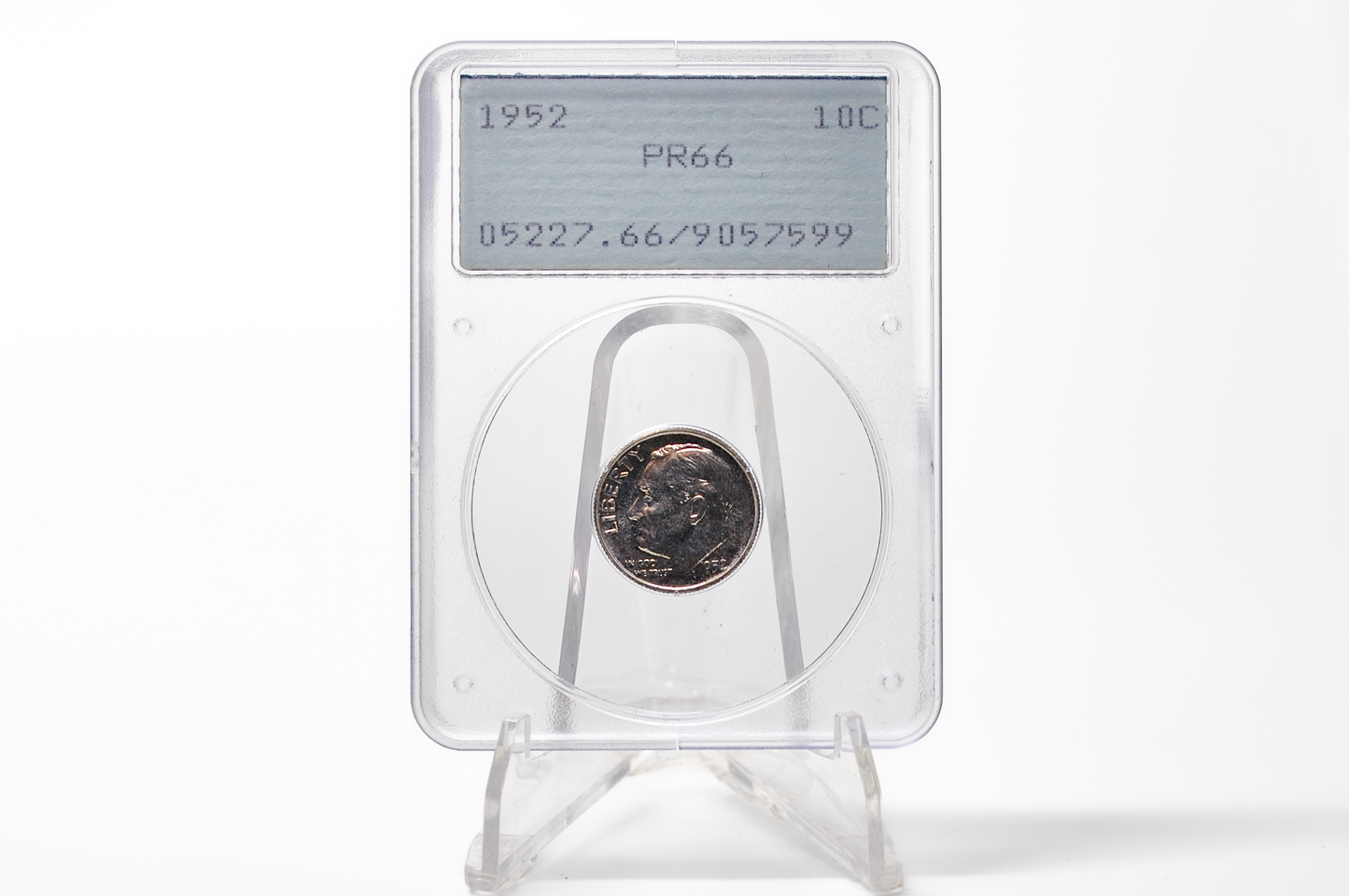 PCGS Rattler 1952 Proof Dime PF66 - 1980's PCGS Holder - 1952 Dime PCGS Certified