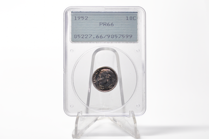 PCGS Rattler 1952 Proof Dime PF66 - 1980's PCGS Holder - 1952 Dime PCGS Certified