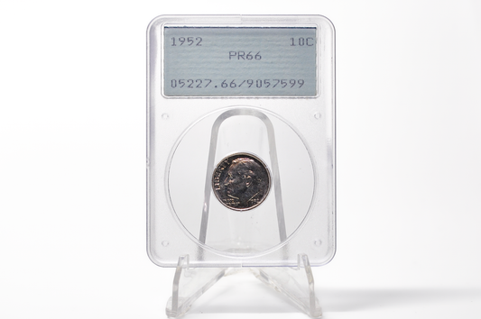 PCGS Rattler 1952 Proof Dime PF66 - 1980's PCGS Holder - 1952 Dime PCGS Certified