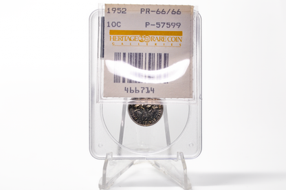 PCGS Rattler 1952 Proof Dime PF66 - 1980's PCGS Holder - 1952 Dime PCGS Certified