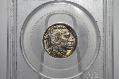 PCGS Gen 3 Holder OGH 1937-D Buffalo Nickel MS65 - 1990-1993 PCGS Holder - 1937D Nickel PCGS Certified Gen 3 Old Green Holder (OGH)