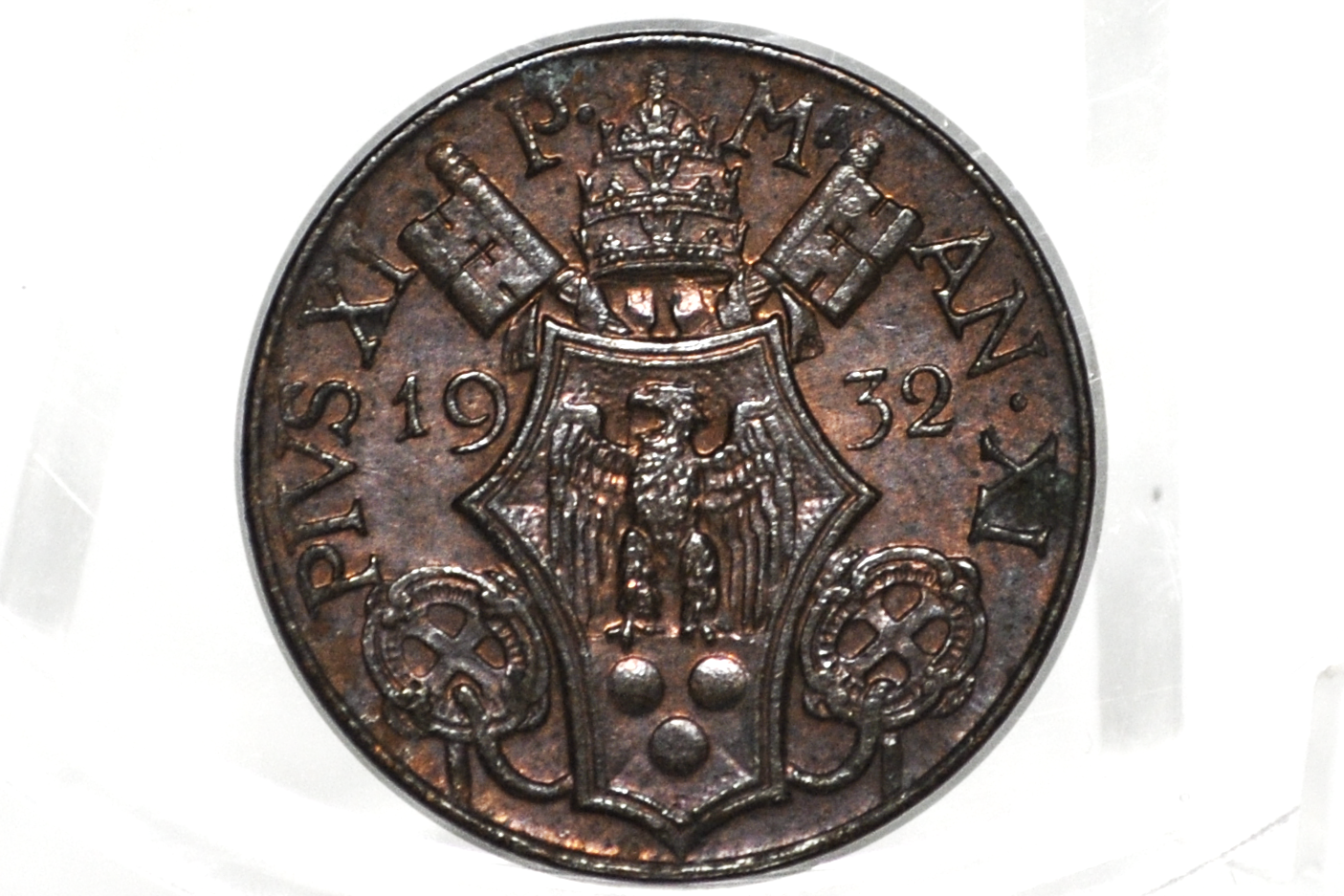 1932 Vatican City 5 Centesimi - Rare, High Grade - Beautiful Color - Vatican Coin