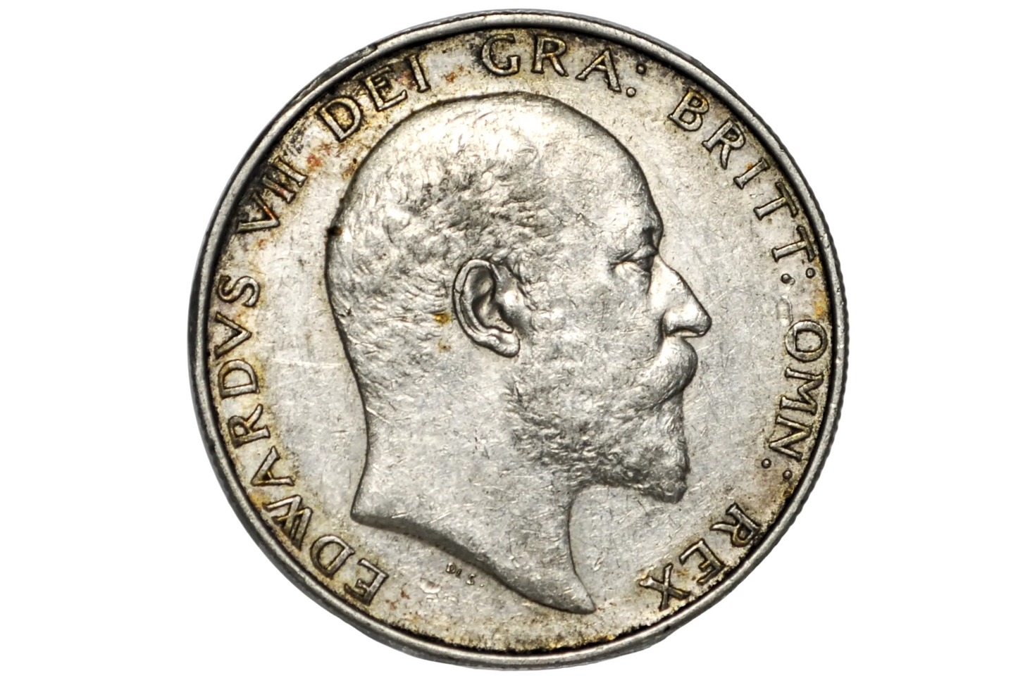 1902 Great Britain Edward VII Silver Half Crown - AU (Raw) - First Year Type Coin, Strong Remaining Luster