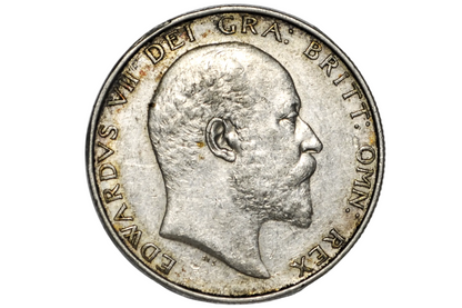 1902 Great Britain Edward VII Silver Half Crown - AU (Raw) - First Year Type Coin, Strong Remaining Luster