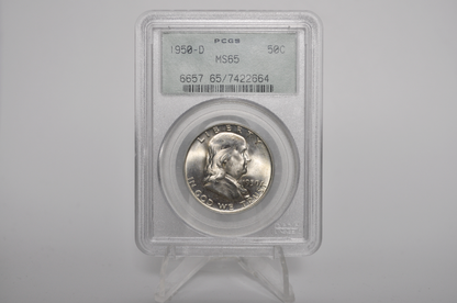 PCGS Gen 3 1950-D Franklin Half MS65 - 1990's PCGS Holder - 1950D Half Dollar PCGS Certified