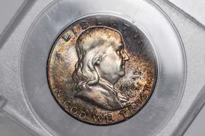 PCGS Rattler 1962 Franklin Half MS65 - 1980's PCGS Holder - 1962 Half Dollar PCGS Certified