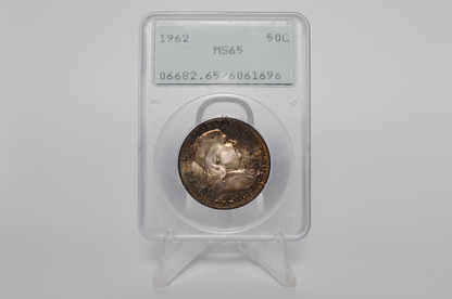 PCGS Rattler 1962 Franklin Half MS65 - 1980's PCGS Holder - 1962 Half Dollar PCGS Certified