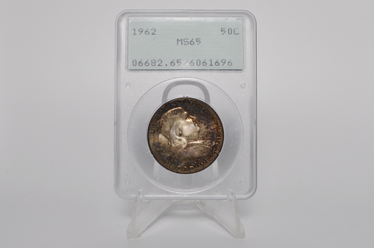 PCGS Rattler 1962 Franklin Half MS65 - 1980's PCGS Holder - 1962 Half Dollar PCGS Certified