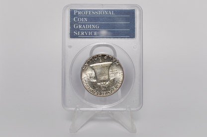 PCGS Rattler 1963 Franklin Half MS65 - 1980's PCGS Holder - 1963 Half Dollar PCGS Certified