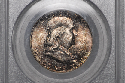 Consecutive Pair: 1960 Franklin Half Dollars PCGS MS65FBL – Vintage Gen 3 Green Label Slabs – Sequential Cert Numbers