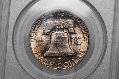 Consecutive Pair: 1960 Franklin Half Dollars PCGS MS65FBL – Vintage Gen 3 Green Label Slabs – Sequential Cert Numbers