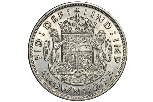 1937 Great Britain King George VI Coronation Silver Crown - Raw Choice Uncirculated - Crisp One-Year Type Coin