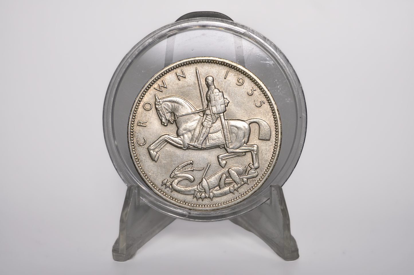 1935 Great Britain George V Silver Jubilee "Rocking Horse" Crown - Raw Choice Uncirculated - Art Deco Masterpiece