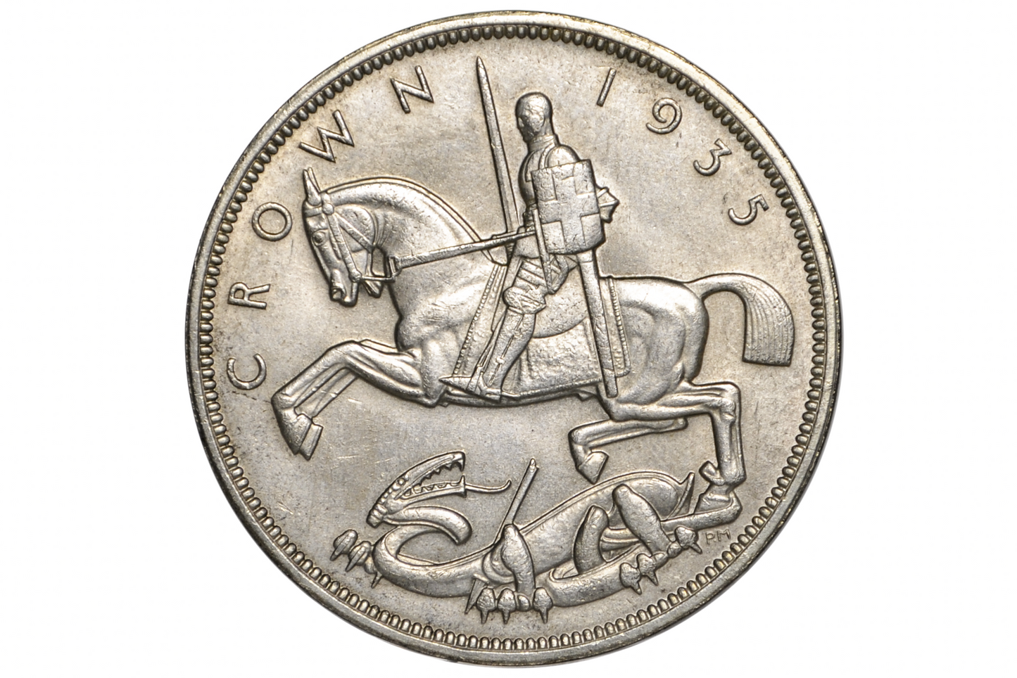 1935 Great Britain George V Silver Jubilee "Rocking Horse" Crown - Raw Choice Uncirculated - Art Deco Masterpiece