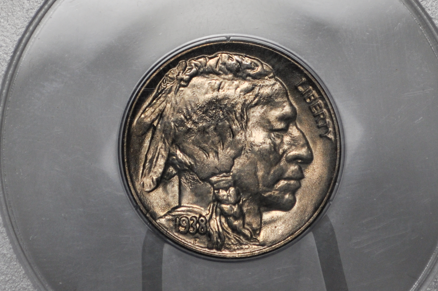 PCGS Rattler 1938-D Buffalo Nickel MS65 - 1980's PCGS Holder - 1938D Nickel PCGS Certified
