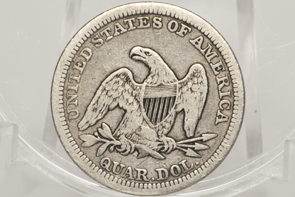 1857 Seated Quarter  - Fine+ - Nice Original Coin - 1857 Liberty Seated Quarter