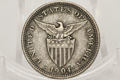 1904 Philippines 20 Centavos - XF - 1903 Silver Twenty Centavos Philippines, 90% Silver (Copy)