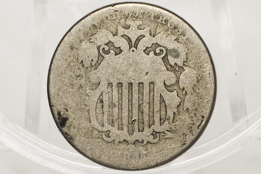 1875 Shield Nickel - AG (About Good) - 1875 Nickel US Nickel 1870s - Shield Type Nickel 1800's - Low Mintage Date