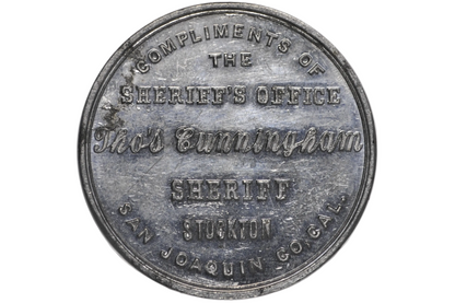 1891 CA HK-623 Stockton Courthouse So-Called Dollar SC$1 – Rare Aluminum Issue