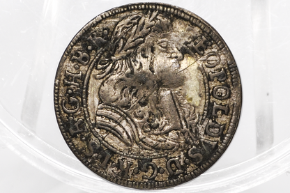 1688 Austria 3 Kreuzer – Leopold I "Hogmouth" – Silver Tyrol Hall Mint Minor - County of Tyrol (Austrian States)