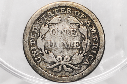 1855 Seated Liberty Dime  - VG - 1855 Silver Dime / 1855 Liberty Seated Dime With Arrows