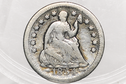 1854-O Half Dime - VG Details; Great Coin - 1854O Seated Liberty Half Dime - Early American Coin - 1854 O Silver Half Dime Liberty Seated
