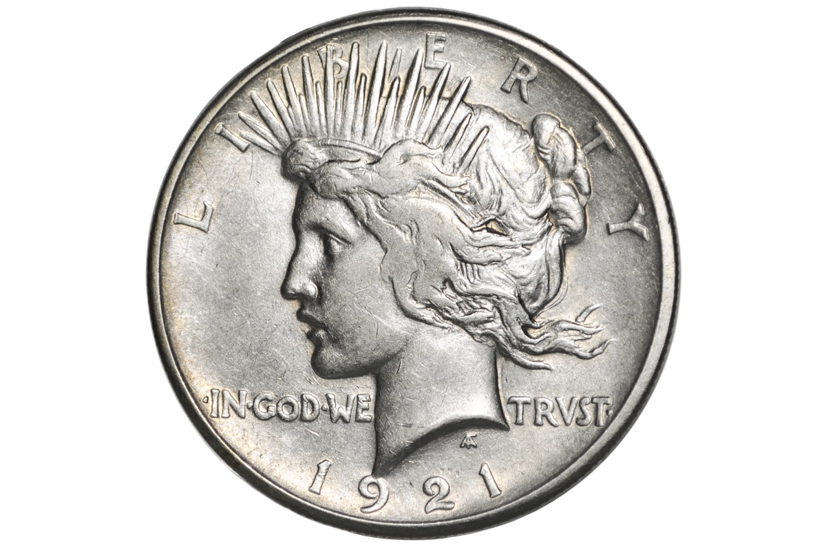 1921 Peace Silver Dollar - AU Detail - 1921 High Relief Peace Dollar Silver - Rarer Coin, Nice Detail