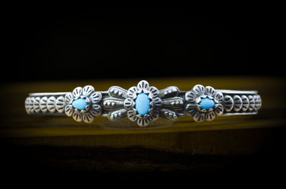 Carolyn Pollack American West Turquoise Bracelet - 5 in Wrist - Stamped and Tested Sterling Silver - Sleeping Beauty Collection