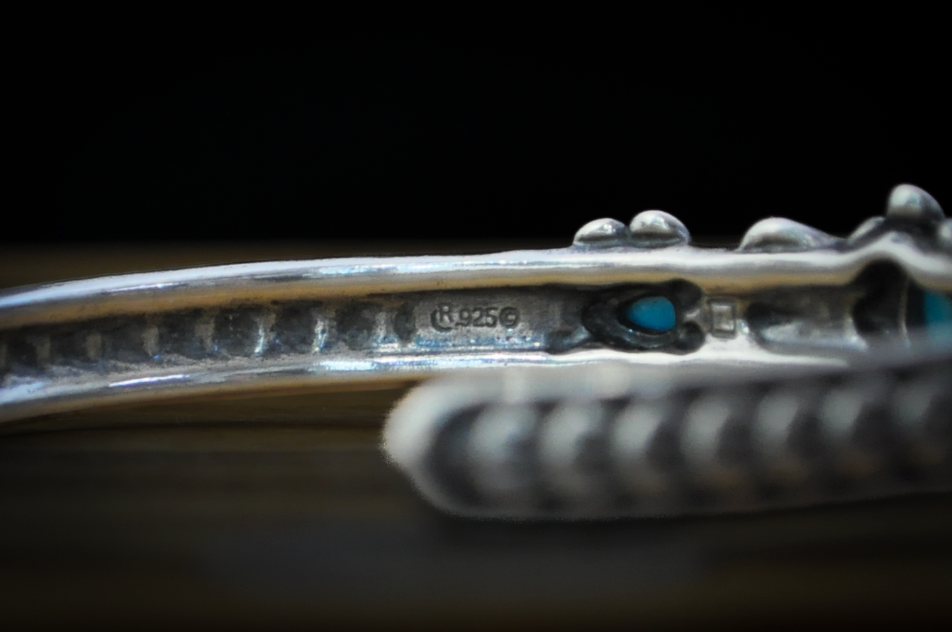 Carolyn Pollack American West Turquoise Bracelet - 5 in Wrist - Stamped and Tested Sterling Silver - Sleeping Beauty Collection
