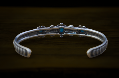 Carolyn Pollack American West Turquoise Bracelet - 5 in Wrist - Stamped and Tested Sterling Silver - Sleeping Beauty Collection