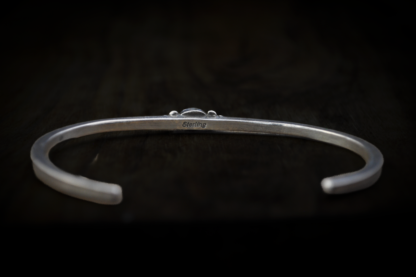 Sterling Silver Sleeping Beauty Turquoise Cabochon Cuff Bracelet - 5 in Wrist - Stamped and Tested Sterling Silver - Thin Native Sleeping Beauty Turquoise Bracelet