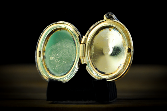 Vintage Art Nouveau Gold Tone Beau Sterling Silver Floral Locket Charm - Stamped and Tested Sterling Silver - Beautiful Floral Design