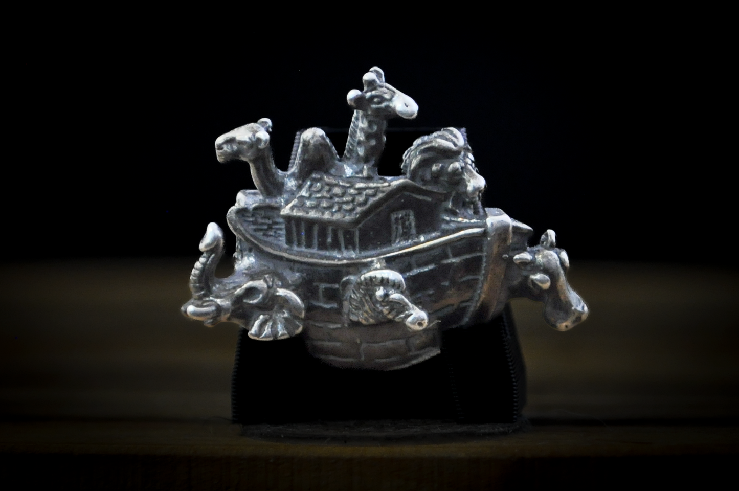 Sterling Silver Noah's Ark Pin - Stamped and Tested Sterling Silver - Biblical Pin - African Animals