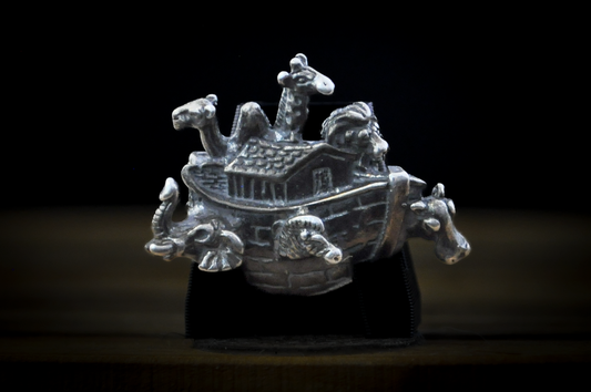 Sterling Silver Noah's Ark Pin - Stamped and Tested Sterling Silver - Biblical Pin - African Animals