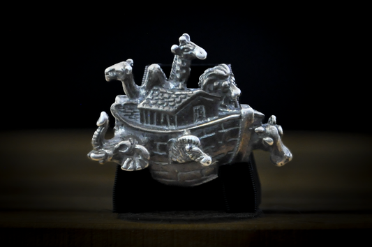 Sterling Silver Noah's Ark Pin - Stamped and Tested Sterling Silver - Biblical Pin - African Animals