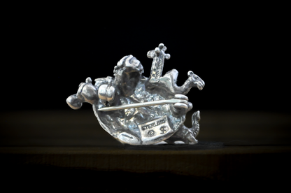 Sterling Silver Noah's Ark Pin - Stamped and Tested Sterling Silver - Biblical Pin - African Animals